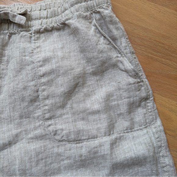 Garnet Hill Linen Shorts Drawstring Waist  7 Inch Medium Coastal Beach Summer - Picture 2 of 7